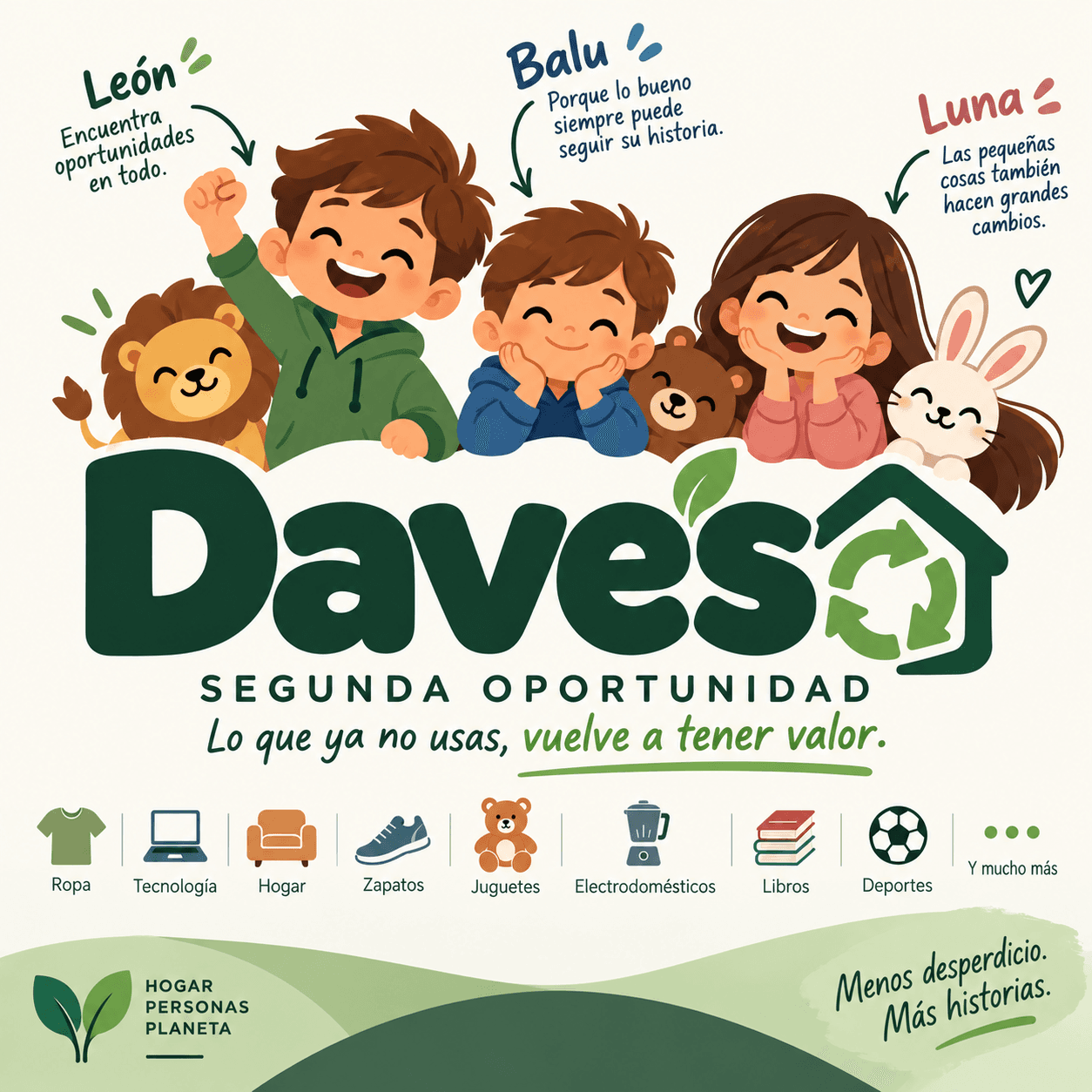 Logo davesmarket: León, Balu y Luna